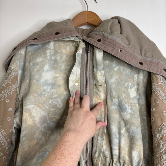 Free People Layered Tie-Dye Parka size Small - Picture 8 of 16